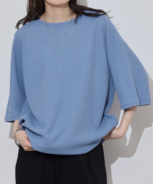 JEMORGAN(ジェーイーモーガン)の「JEMORGAN ワッフル ピグメント半袖T(Tシャツ/カットソー・メンズ・サックスブルー/グリーン/チャコール/イエロー/オフホワイト・M/L/XL)」の4枚目の写真