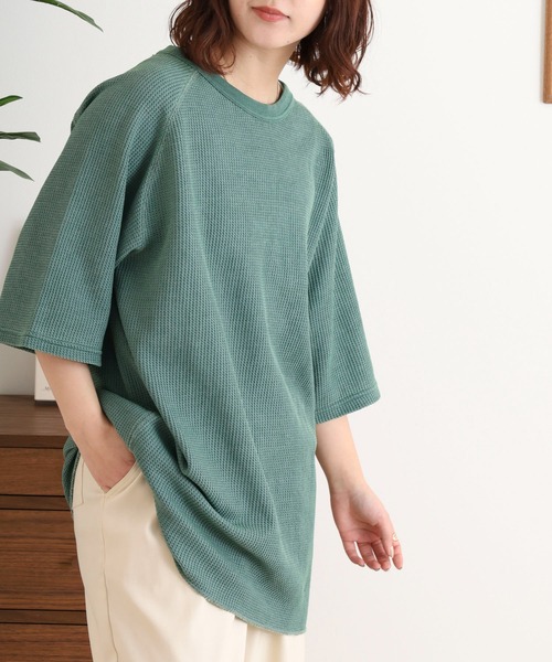 JEMORGAN(ジェーイーモーガン)の「JEMORGAN ワッフル ピグメント半袖T(Tシャツ/カットソー・メンズ・サックスブルー/グリーン/チャコール/イエロー/オフホワイト・M/L/XL)」の3枚目の写真