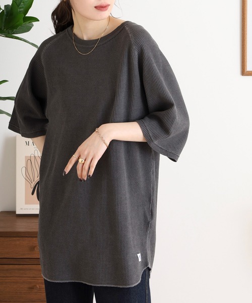 JEMORGAN(ジェーイーモーガン)の「JEMORGAN ワッフル ピグメント半袖T(Tシャツ/カットソー・メンズ・サックスブルー/グリーン/チャコール/イエロー/オフホワイト・M/L/XL)」の2枚目の写真