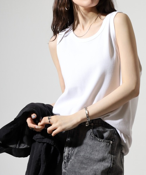 JEMORGAN(ジェーイーモーガン)の「JEMORGAN テレコ タンクトップ(タンクトップ・メンズ・オフホワイト/杢グレー/ブラック・M/L/XL)」の4枚目の写真