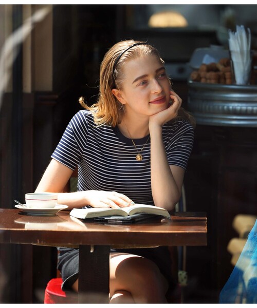 PETIT BATEAU（プチバトー）の「ミニマリニエールクルーネック半袖Ｔシャツ（Tシャツ/カットソー・レディース・ブルー系その他・X-SMALL/SMALL/MEDIUM/LARGE/XX-SMALL）」の2枚目の写真