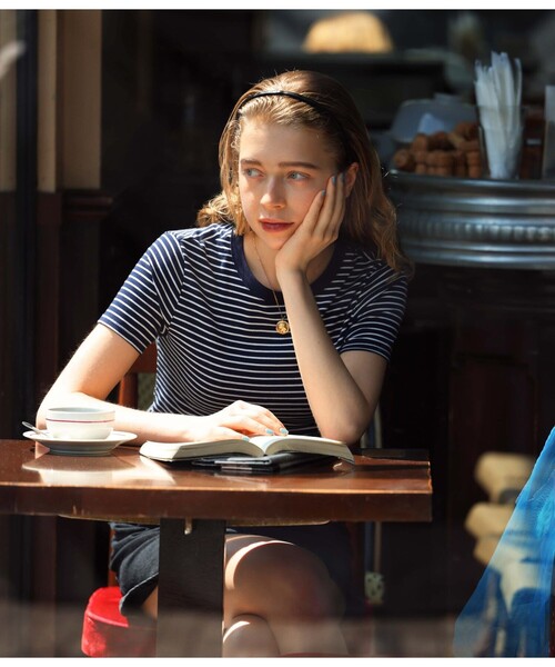 PETIT BATEAU（プチバトー）の「ミニマリニエールクルーネック半袖Ｔシャツ（Tシャツ/カットソー・レディース・ブルー系その他・X-SMALL/SMALL/MEDIUM/LARGE/XX-SMALL）」の3枚目の写真