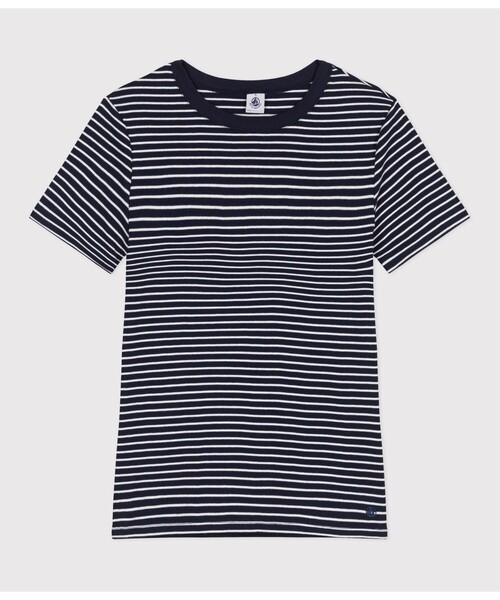 PETIT BATEAU（プチバトー）の「ミニマリニエールクルーネック半袖Ｔシャツ（Tシャツ/カットソー・レディース・ブルー系その他・X-SMALL/SMALL/MEDIUM/LARGE/XX-SMALL）」の4枚目の写真