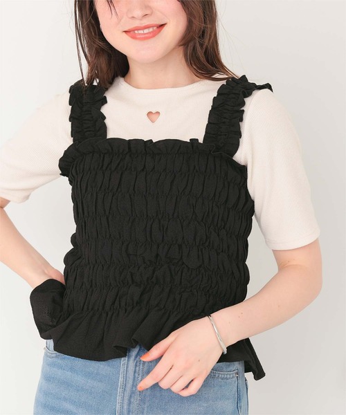 titivate(ティティベイト)の「シャーリングギャザートップス(Tシャツ/カットソー・レディース・ブラック系その他/ブラック/アイボリー/ブラウン・M/L)」の10枚目の写真