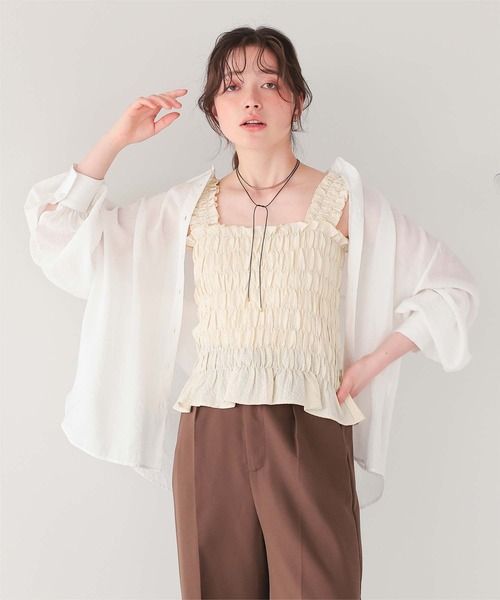 titivate(ティティベイト)の「シャーリングギャザートップス(Tシャツ/カットソー・レディース・ブラック系その他/ブラック/アイボリー/ブラウン・M/L)」の8枚目の写真