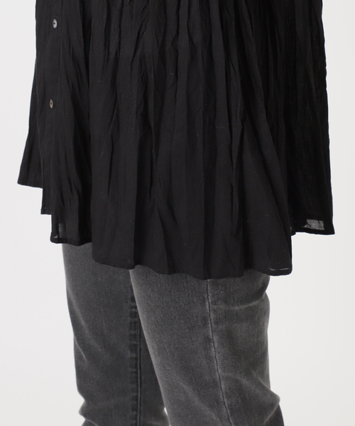 JOURNAL STANDARD relume(ジャーナルスタンダード レリューム)の「《追加》コットンボイルクリンクルフリルギャザーブラウス(シャツ/ブラウス・レディース・ブラック/ホワイト/イエロー・FREE)」の22枚目の写真