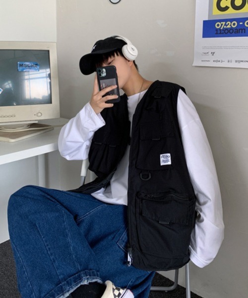 CERCA(チェルカ)の「【NOWLE】ビッグポケット フィッシングベスト(ベスト・メンズ・カーキ・MEDIUM)」の4枚目の写真