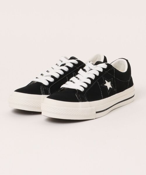 CONVERSE(コンバース)の「CONVERSE コンバース ONE STAR SUEDE ワンスター スエード 35200860 BLACK(スニーカー・メンズ・ブラック・4/4h/5/5h/6h/7/7h/8/8h/9/9h/10h)」の1枚目の写真