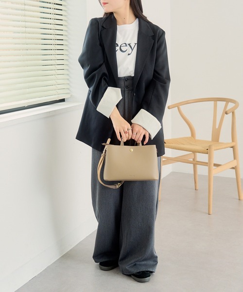 Legato Largo（レガートラルゴ）の「【Legato Largo】LH-F3371 たすかるっかばん ミニショルダー（ショルダーバッグ・レディース・ブラック/アイボリー/ラベンダー/グレイッシュベージュ/モカ・FREE）」の20枚目の写真