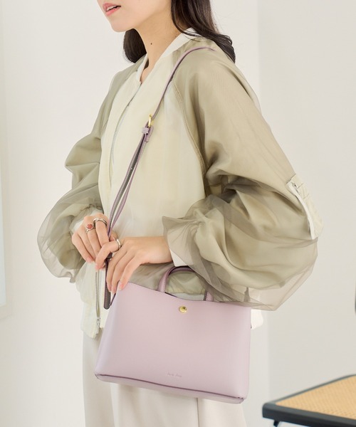 Legato Largo（レガートラルゴ）の「【Legato Largo】LH-F3371 たすかるっかばん ミニショルダー（ショルダーバッグ・レディース・ブラック/アイボリー/ラベンダー/グレイッシュベージュ/モカ・FREE）」の12枚目の写真