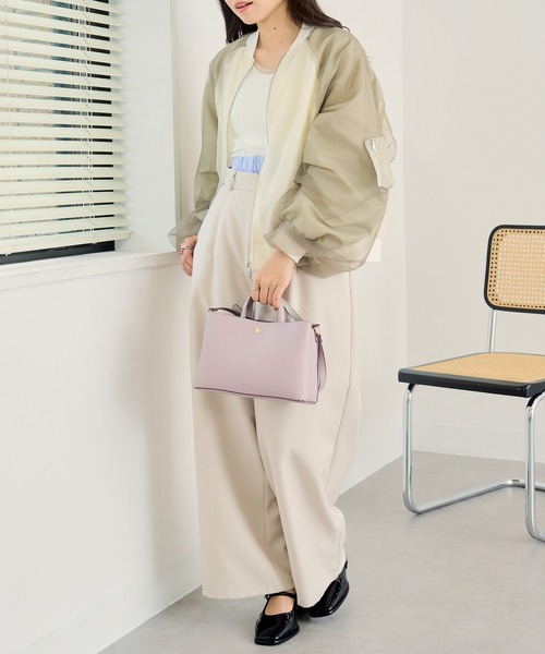 Legato Largo（レガートラルゴ）の「【Legato Largo】LH-F3371 たすかるっかばん ミニショルダー（ショルダーバッグ・レディース・ブラック/アイボリー/ラベンダー/グレイッシュベージュ/モカ・FREE）」の15枚目の写真