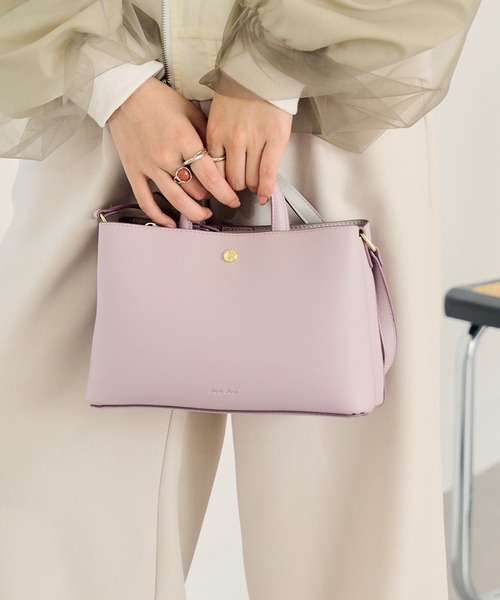 Legato Largo（レガートラルゴ）の「【Legato Largo】LH-F3371 たすかるっかばん ミニショルダー（ショルダーバッグ・レディース・ブラック/アイボリー/ラベンダー/グレイッシュベージュ/モカ・FREE）」の13枚目の写真