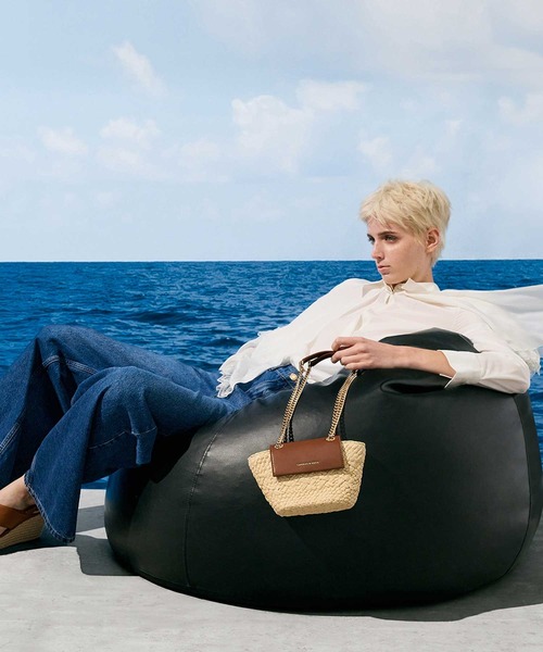 ◆シャリーナ◆ Shalia シャリア ラフィアウーブンチェーンストラップクロスボディ