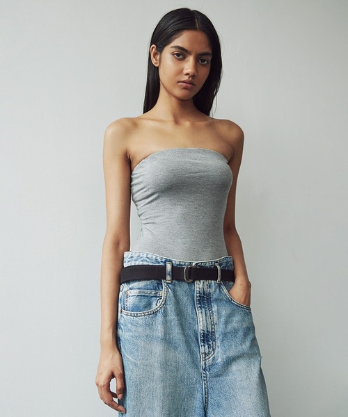 SORIN（ソリン　）の「Silky Jersey Bare Top/シルキージャージ ベアトップ（チューブトップ・レディース・ダークグレー/レッド/ホワイト/ブラック・38）」の3枚目の写真