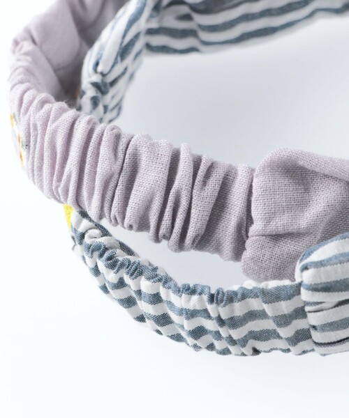 BRANSHES（ブランシェス）の「【おそろい/ベビー】レモン＆フラワー総柄刺しゅうヘアバンド（ヘアバンド・キッズ・オフホワイト/ラベンダー・FREE）」の6枚目の写真