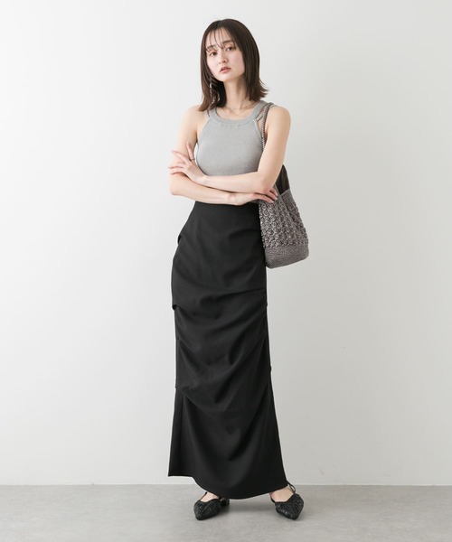 SENSE OF PLACE by URBAN RESEARCH(センスオブプレイスバイアーバンリサーチ)の「ドレープアイラインスカート(スカート・レディース・チャコールグレー/ブラック/ライトベージュ・SMALL/MEDIUM)」の17枚目の写真