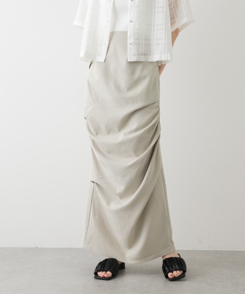 SENSE OF PLACE by URBAN RESEARCH(センスオブプレイスバイアーバンリサーチ)の「ドレープアイラインスカート(スカート・レディース・チャコールグレー/ブラック/ライトベージュ・SMALL/MEDIUM)」の19枚目の写真