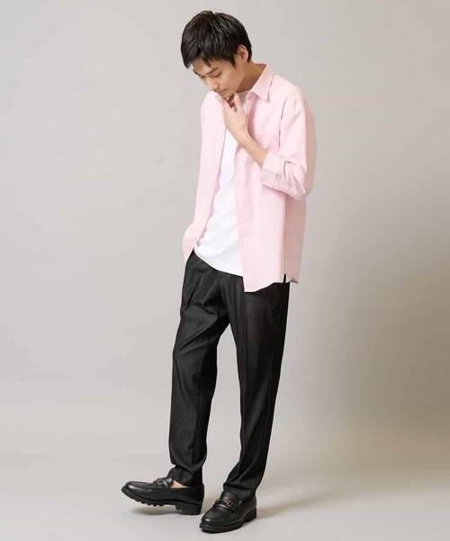 a.v.v（アーヴェヴェ）の「【累計1.3万枚販売/接触冷感/イージーケア】リネン混7分袖シャツ【洗える/ストレッチ/速乾】（シャツ/ブラウス・メンズ・ブルー/ピンク/ライラック/ネイビー・44/46/48/50/52）」の11枚目の写真