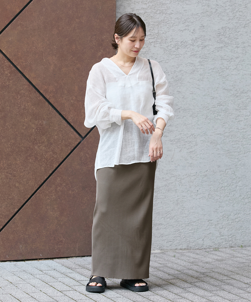 JOURNAL STANDARD（ジャーナルスタンダード）の「《WEB限定追加2》ハリヌキテレコロングスカート（スカート・レディース・チャコールグレー/ブラック・FREE）」の17枚目の写真