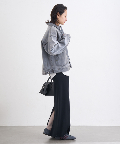 JOURNAL STANDARD（ジャーナルスタンダード）の「《WEB限定追加2》ハリヌキテレコロングスカート（スカート・レディース・チャコールグレー/ブラック・FREE）」の21枚目の写真