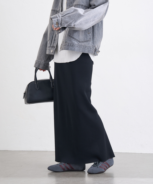 JOURNAL STANDARD(ジャーナルスタンダード)の「《WEB限定追加2》ハリヌキテレコロングスカート(スカート・レディース・チャコールグレー/ブラック・FREE)」の3枚目の写真