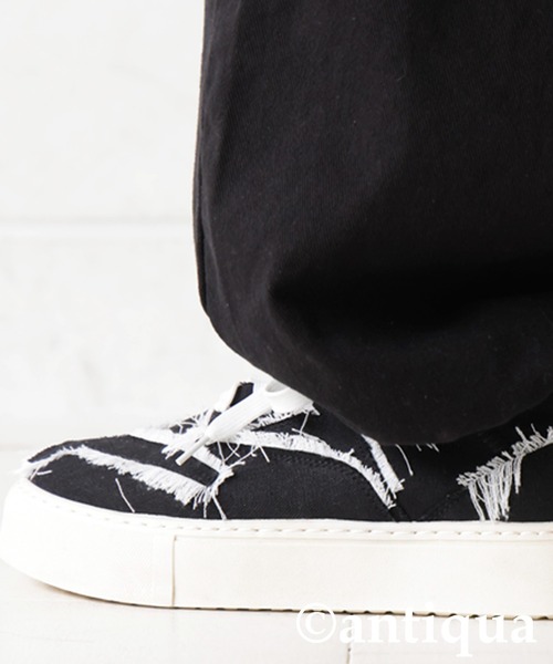 antiqua（アンティカ）の「ダメージデザインスニーカー（スニーカー・レディース・ブラック/ホワイト・S/L/M）」の11枚目の写真