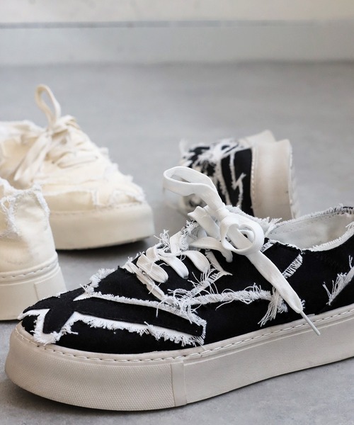 antiqua（アンティカ）の「ダメージデザインスニーカー（スニーカー・レディース・ブラック/ホワイト・S/L/M）」の21枚目の写真