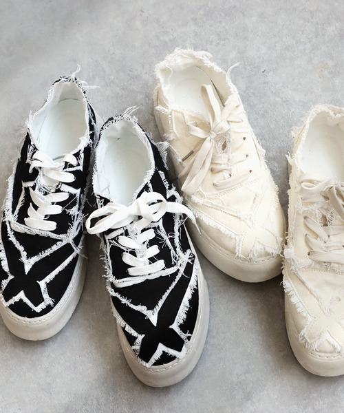 antiqua（アンティカ）の「ダメージデザインスニーカー（スニーカー・レディース・ブラック/ホワイト・S/L/M）」の22枚目の写真