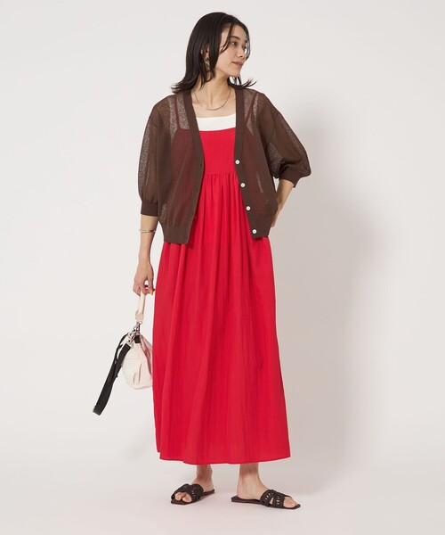 週末SALE✿新品✿グリーンレーベルリラクシング撥水ベアキャミソールワンピース セール】［size SHORT/TALLあり］ベア キャミソール ワンピース