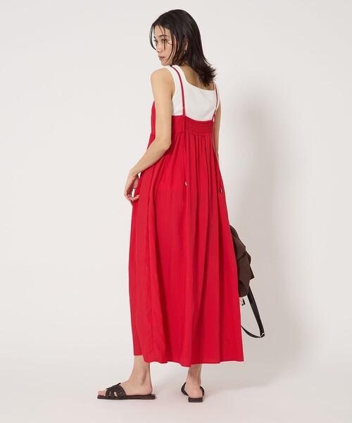 green label relaxing（グリーンレーベルリラクシング）の「［size SHORT/TALLあり］ベア キャミソール ワンピース -撥水-（ワンピース・レディース・ブラック/レッド・FREE/SHORT/TALL）」の5枚目の写真