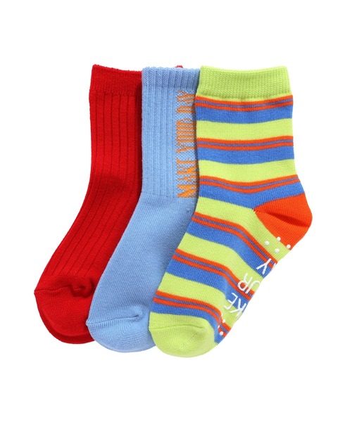 MAKE YOUR DAY（メイクユアデイ）の「MYDソックスセット（ソックス/靴下・キッズ・ライム/ピンク/ネイビー/レッド/ブルー/ブラック・18/15 /24/21）」の6枚目の写真