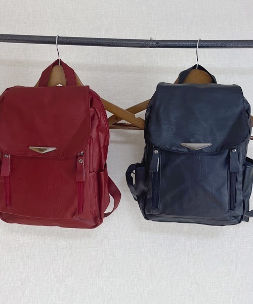 shoppinggo(ショッピングゴー)の「リュックサック バック(バックパック/リュック・レディース・ブラック/ワインレッド・FREE)」の5枚目の写真