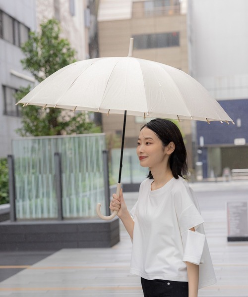 LAKOLE（ラコレ）の「16本骨長傘[58cm] / 319621（長傘・レディース・ブラック/ライトベージュ/ライトグレー・FREE）」の3枚目の写真