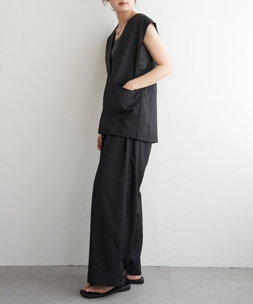 notch.（ノッチ）の「【セットアップ対応】set upヘザーエステルツイルタックパンツ（その他パンツ・レディース・チャコール/ブラック・M）」の13枚目の写真