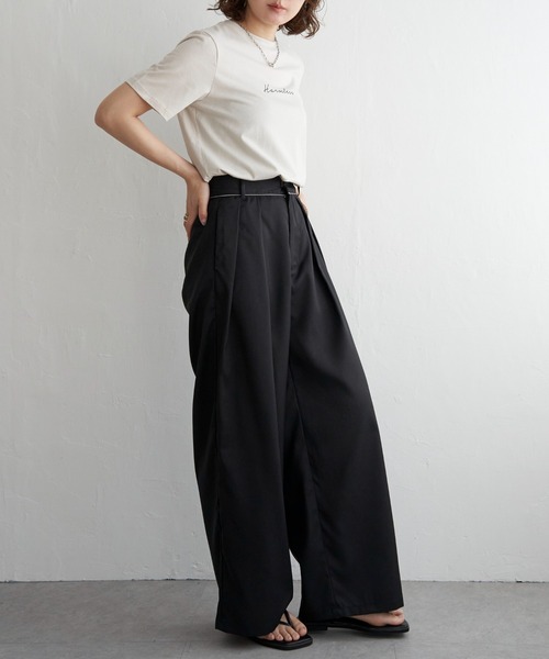 notch.（ノッチ）の「【セットアップ対応】set upヘザーエステルツイルタックパンツ（その他パンツ・レディース・チャコール/ブラック・M）」の21枚目の写真