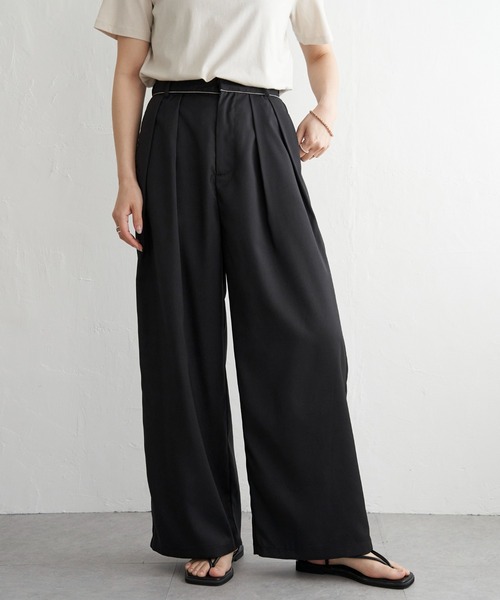 notch.（ノッチ）の「【セットアップ対応】set upヘザーエステルツイルタックパンツ（その他パンツ・レディース・チャコール/ブラック・M）」の16枚目の写真