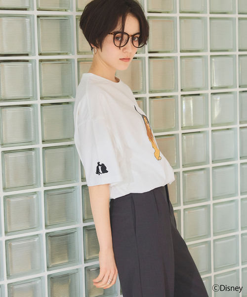 Disney（ディズニー）の「【Disney/ディズニー】わんわん物語レディ＆トランプ半袖プリントTシャツ/LADY and the TRAMP（Tシャツ/カットソー・レディース・グレー/オフホワイト・M/L/LL）」の21枚目の写真