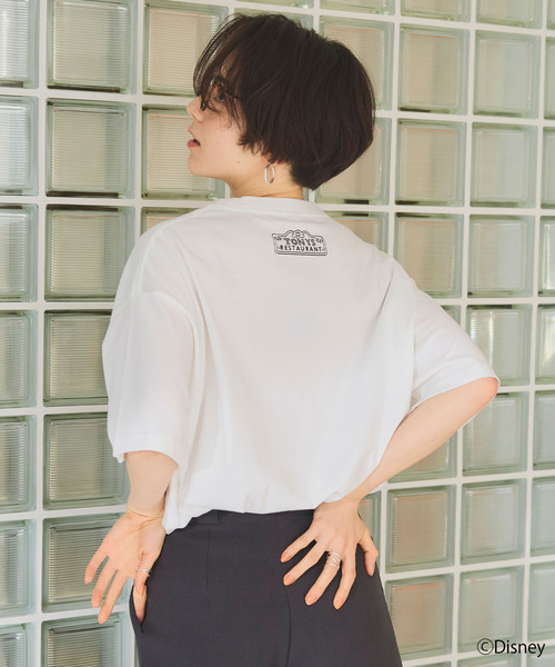 Disney（ディズニー）の「【Disney/ディズニー】わんわん物語レディ＆トランプ半袖プリントTシャツ/LADY and the TRAMP（Tシャツ/カットソー・レディース・グレー/オフホワイト・M/L/LL）」の19枚目の写真