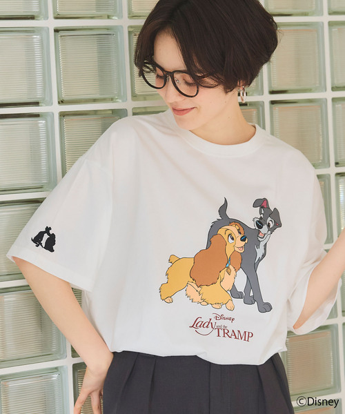 Disney（ディズニー）の「【Disney/ディズニー】わんわん物語レディ＆トランプ半袖プリントTシャツ/LADY and the TRAMP（Tシャツ/カットソー・レディース・グレー/オフホワイト・M/L/LL）」の17枚目の写真