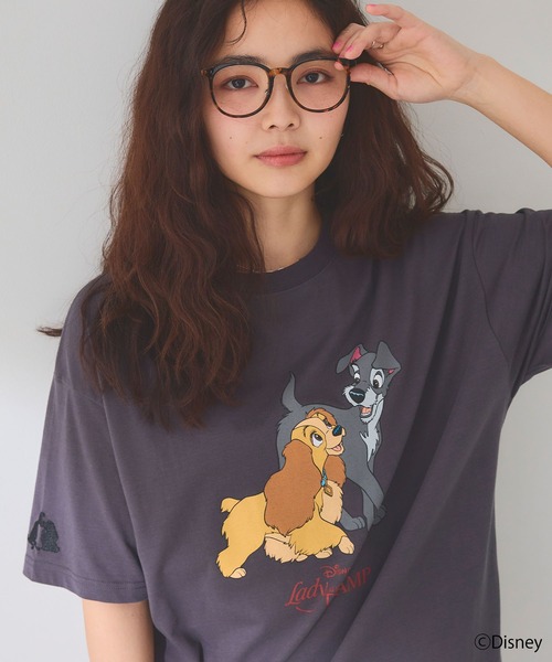 90s わんわん物語 刺繍 シャツ レディ トランプ Disney tシャツ わんわん物語 レディー＆トランプ / サガラ刺繍T