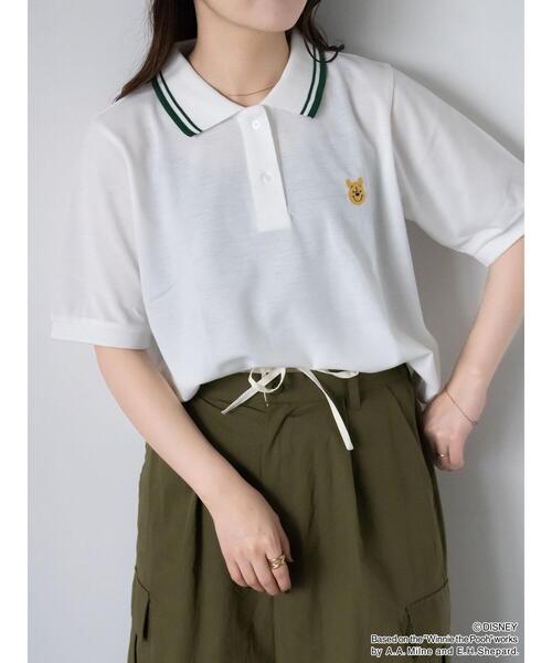 ehka sopo(エヘカソポ)の「【Disney】プーさん/ポロシャツ(Tシャツ/カットソー・レディース・レッド/ネイビー/オフホワイト・F)」の2枚目の写真