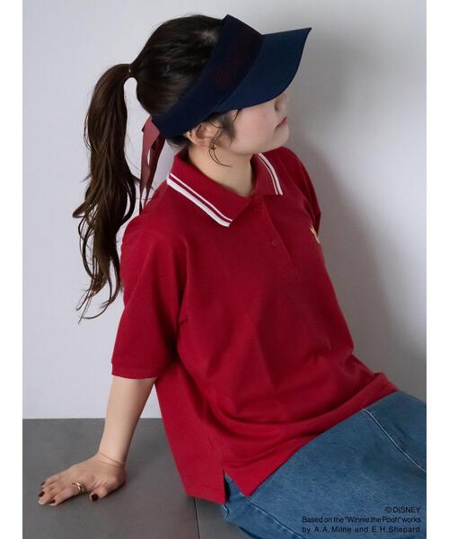 ehka sopo(エヘカソポ)の「【Disney】プーさん/ポロシャツ(Tシャツ/カットソー・レディース・レッド/ネイビー/オフホワイト・F)」の17枚目の写真