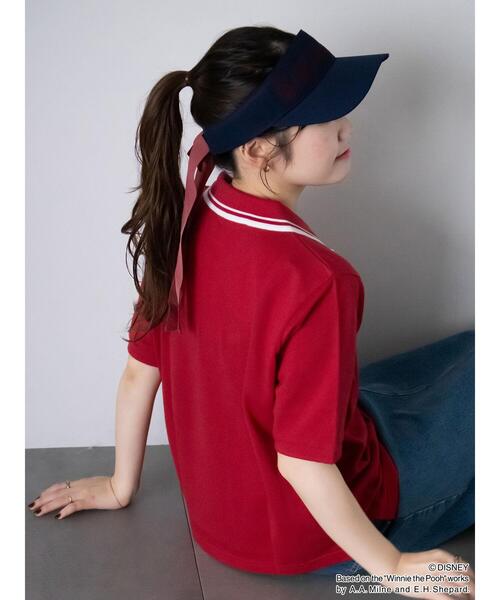 ehka sopo(エヘカソポ)の「【Disney】プーさん/ポロシャツ(Tシャツ/カットソー・レディース・レッド/ネイビー/オフホワイト・F)」の18枚目の写真