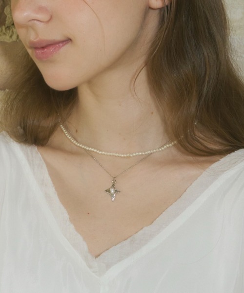 GIUNON（ジウノン）の「hand formed diamond necklace / ハンドフォームダイヤモンドネックレス（ネックレス・レディース・シルバー・FREE）」の10枚目の写真