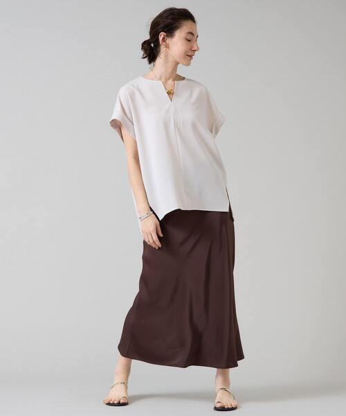 【新品タグ付き】Liesse キーネックオーバーブラウス キーネックオーバーブラウス（シャツ/ブラウス）｜Liesse