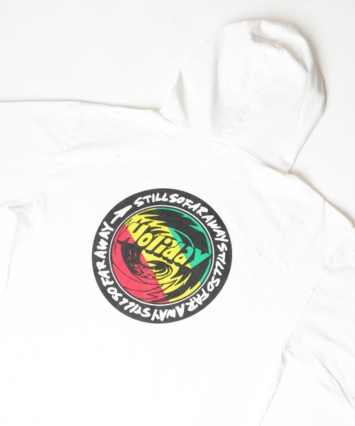 HOLIDAY（ホリデイ）の「SUPER FINE DRY DAMAGE L/S HOODIE (RASTER CIRCLE) スーパーファインドライダメージロングスリーブフーディー (ラスタサークル)（パーカー・レディース・ブラック/シルバーグレー/ホワイト・ONE SIZE）」の21枚目の写真