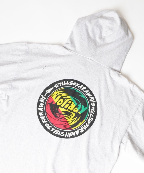 HOLIDAY（ホリデイ）の「SUPER FINE DRY DAMAGE L/S HOODIE (RASTER CIRCLE) スーパーファインドライダメージロングスリーブフーディー (ラスタサークル)（パーカー・レディース・ブラック/シルバーグレー/ホワイト・ONE SIZE）」の20枚目の写真