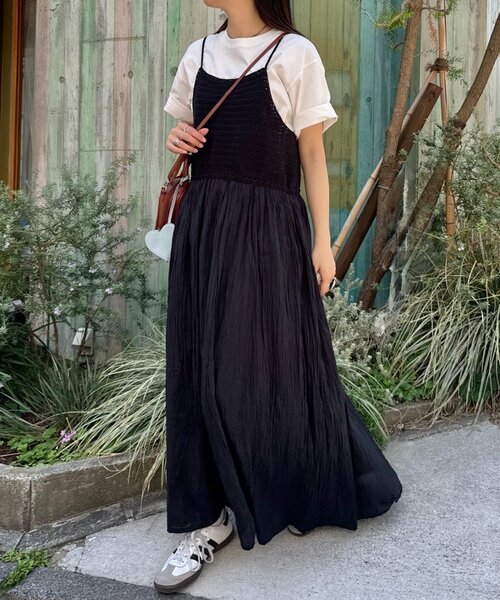 willow】クロシェ切替キャミワンピース（ワンピース）｜WILLOW