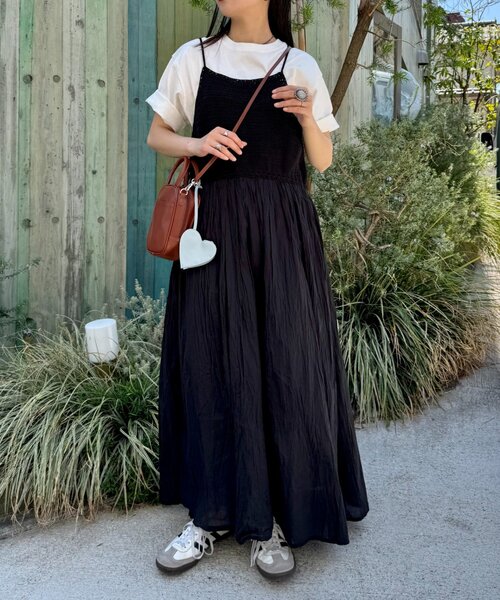 WILLOW（ウィロー）の「【willow】クロシェ切替キャミワンピース（ワンピース・レディース・ブラック/ブラウン・ONE SIZE）」の4枚目の写真