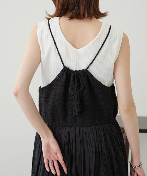 WILLOW（ウィロー）の「【willow】クロシェ切替キャミワンピース（ワンピース・レディース・ブラック/ブラウン・ONE SIZE）」の11枚目の写真